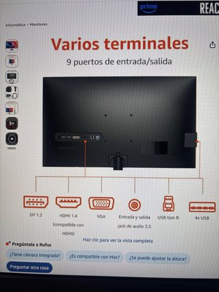Monitor Amazon Basics 27 Negro