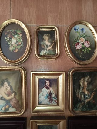 Lote de 9 cuadros antiguos