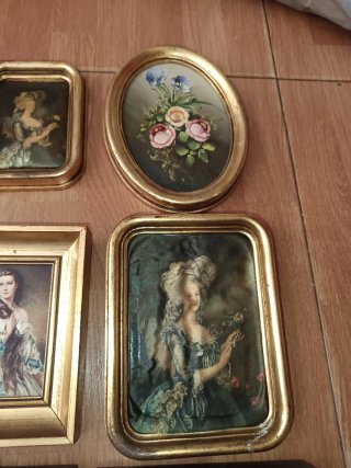 Lote de 9 cuadros antiguos