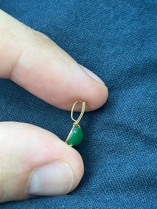 Colgante Oro 18k y Crisoprasa Oval