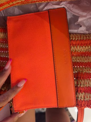 Bolso Raf Lauren Rayas Naranja Beige