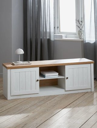 Mueble TV JYSK MARKSKEL 160 cm blanco y roble