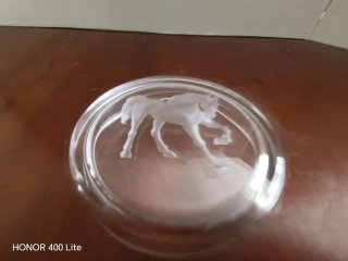 Cenicero/Plato Decorativo Caballo Cristal