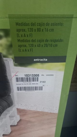 Cojines para palet antracita