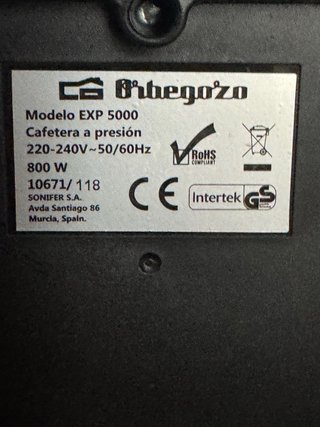 Cafetera Orbegozo Express 3.5 Bares