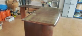 Mesa de despacho en L, madera maciza