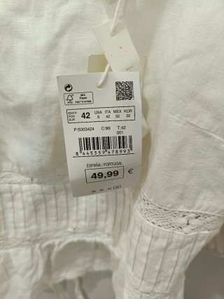 Blusa Springfield Blanca Manga Abullonada