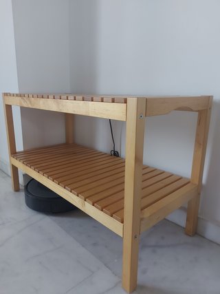 Banco de madera Ikea 2 estantes