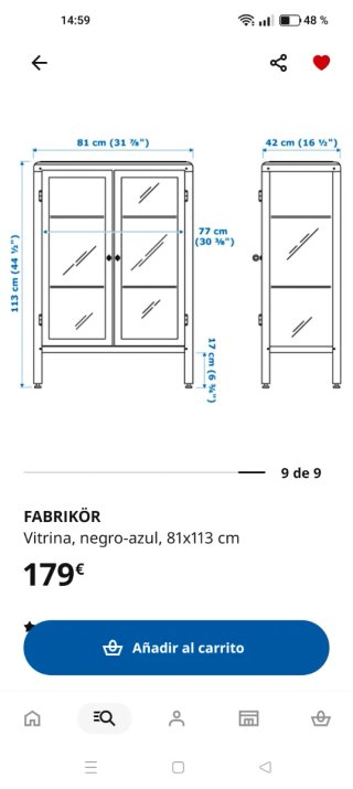 Vitrina FABRIKÖR Ikea Azul