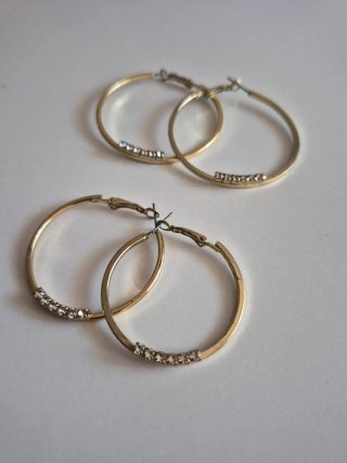 Pendientes Aro Dorados con Brillantes
