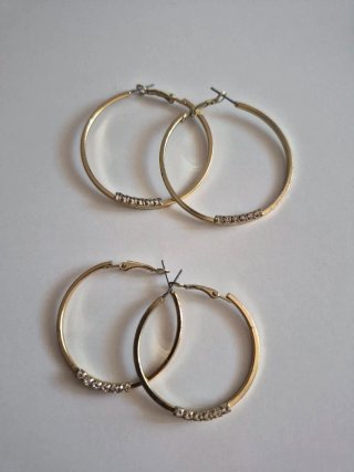 Pendientes Aro Dorados con Brillantes