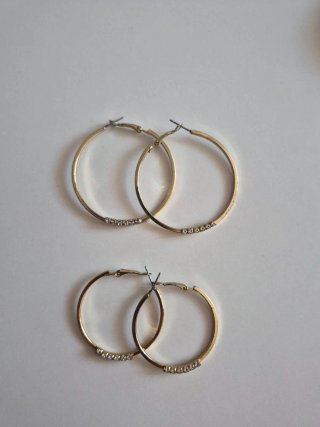 Pendientes Aro Dorados con Brillantes
