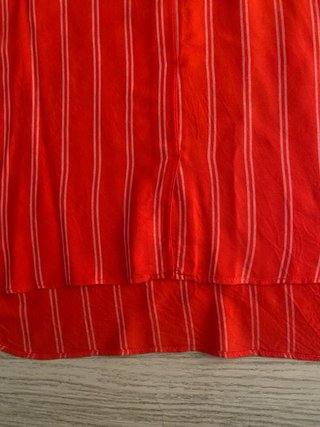 Blusa Mango Roja Rayas Blancas Talla M