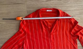 Blusa Mango Roja Rayas Blancas Talla M