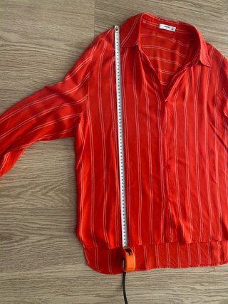 Blusa Mango Roja Rayas Blancas Talla M