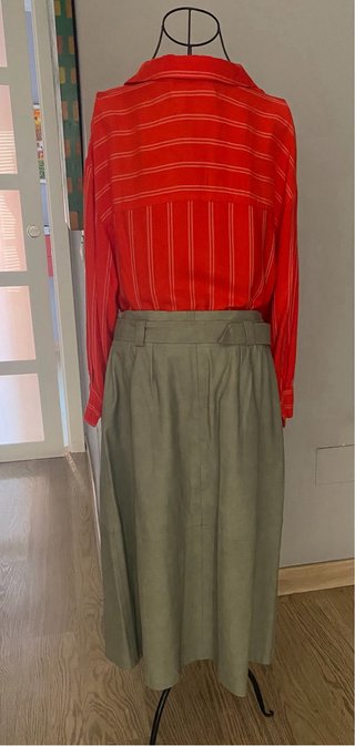 Blusa Mango Roja Rayas Blancas Talla M