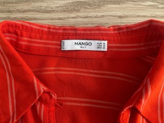 Blusa Mango Roja Rayas Blancas Talla M