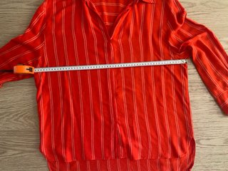 Blusa Mango Roja Rayas Blancas Talla M