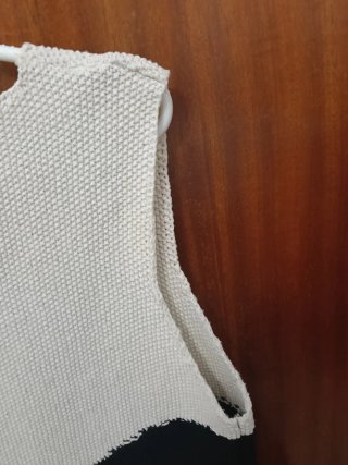 Top Zara tirantes blanco y negro de punto