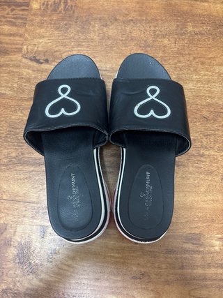 Sandalias Cadena plataforma negras y rojas
