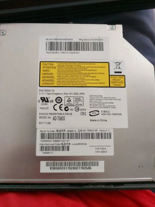 Unidad Óptica Sony Optiarc AD-7580S Interna