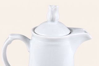 Caffettiera Moka Porcellana e Inox Anni '60