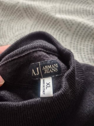 Jersey Armani Jeans Cuello Cisne Lana Negro
