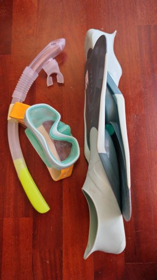 Set pinne, maschera e boccaglio Subea per bambini