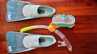 Set pinne, maschera e boccaglio Subea per bambini