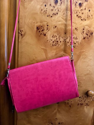 Bolso bandolera rosa liso