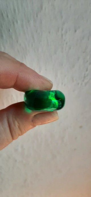 Anello resina verde vintage anni 80