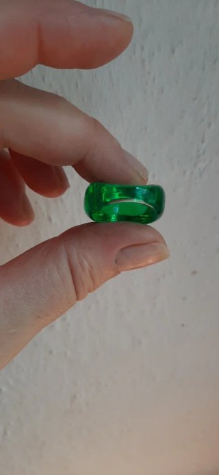 Anello resina verde vintage anni 80