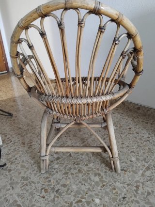 Sillón de bambú y ratán-una o dos unidades