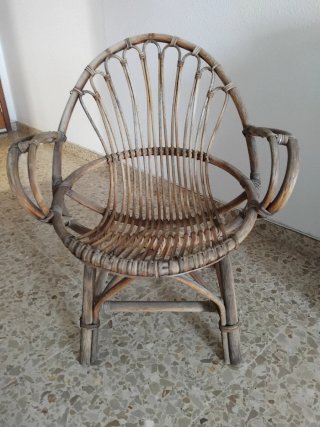 Sillón de bambú y ratán-una o dos unidades