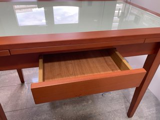 Mesa extensible madera y cristal
