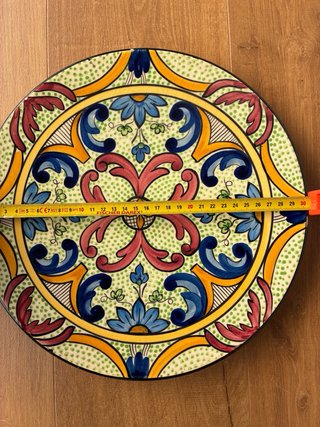 Plato decorativo pintado a mano, de 30 cm