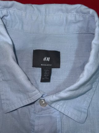 Camisa H&M Regular Fit Azul Talla L