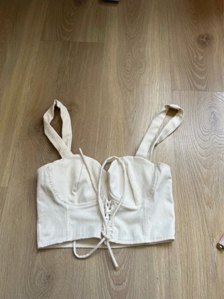 Top Corsé Zara Blanco Talla M