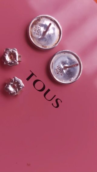 Pendientes Tous Oso Azul Plata