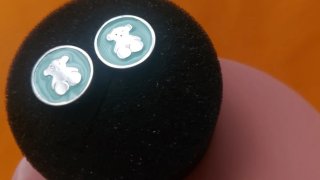 Pendientes Tous Oso Azul Plata