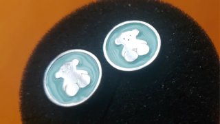 Pendientes Tous Oso Azul Plata