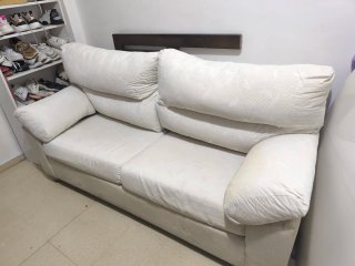 Sofá Cama Beige Tela