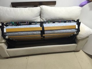 Sofá Cama Beige Tela