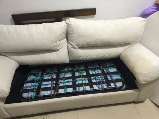Sofá Cama Beige Tela