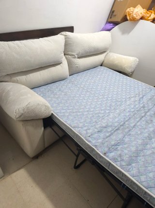 Sofá Cama Beige Tela