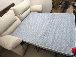Sofá Cama Beige Tela