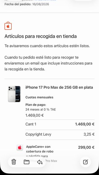 iPhone 17 Pro Max Plata 256GB