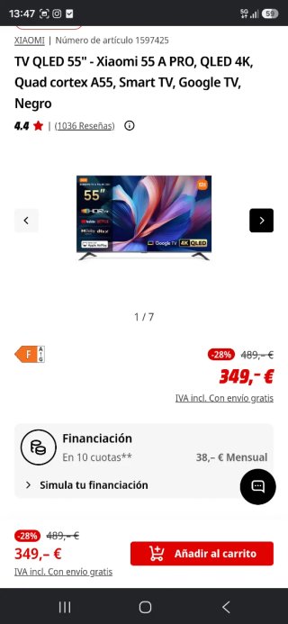 Xiaomi TV A Pro 55 QLED 4K