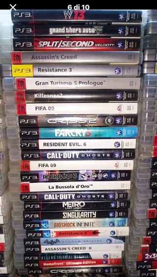 Lotto PS3: 4 console, 5 joystick, 180 giochi+dj
