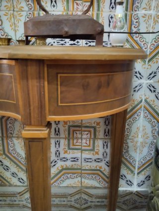 Mesa consola vintage madera y metal